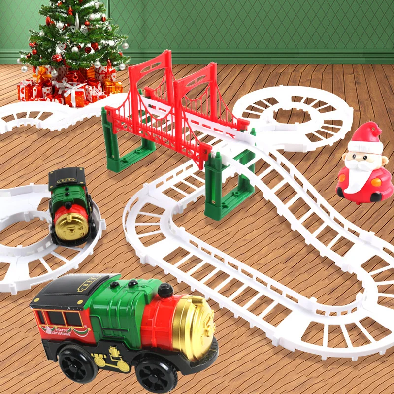 Christmas Vintage Transportation Rail Car Building Transportation Toy Decorative Classical Model Xmas New Years Gift 2023