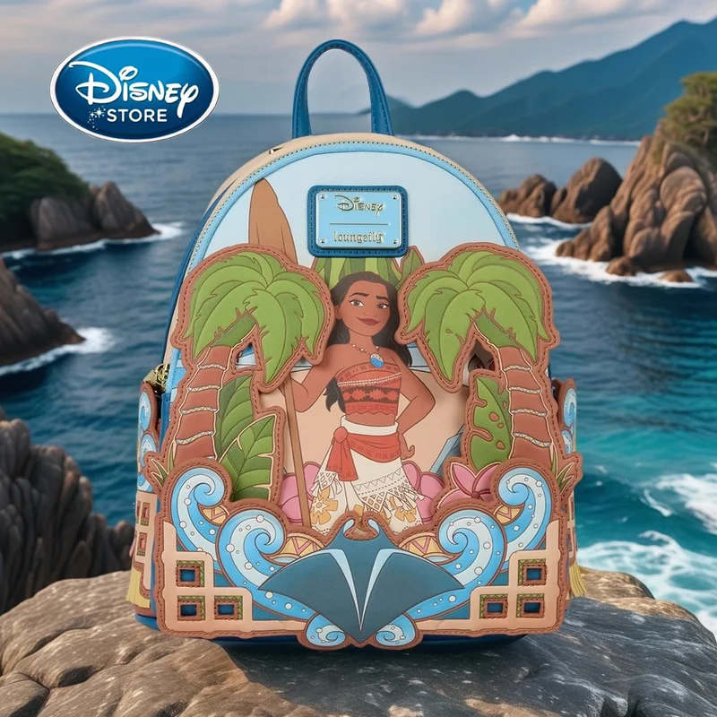 

Рюкзак Disney Moana из искусственной кожи для девочек, мини-рюкзаки Disneyland, дорожная сумка для хранения