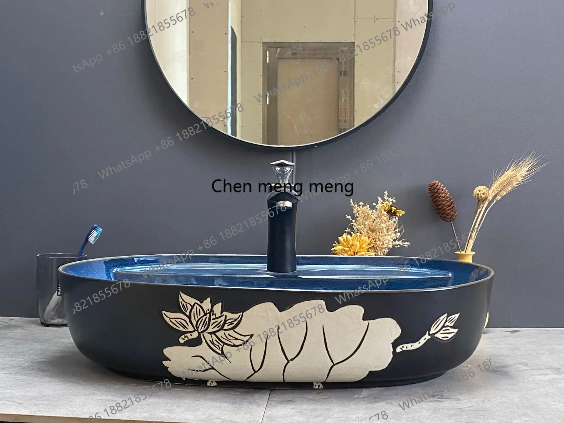 

Дизайнерская раковина с отверстиями на поверхности, большая раковина для ванной в форме зимней дыни, китайская персонализированная раковина.