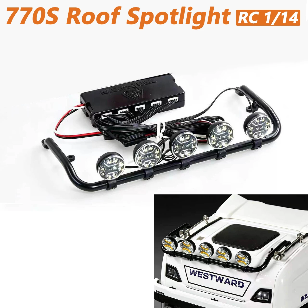770S RC Truck Roof Spotlight Multi-Mode LED Lights For 1/14 Tamiya RC Truck Tractor Scania 770S Car DIY Toy Parts Accessories
