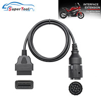 Hot!!For BMW Motorcycles 10 Pin Cable ICOM D Connector For BMW 10Pin To 16Pin OBD2 Diagnostic Interface Motobikes Extension