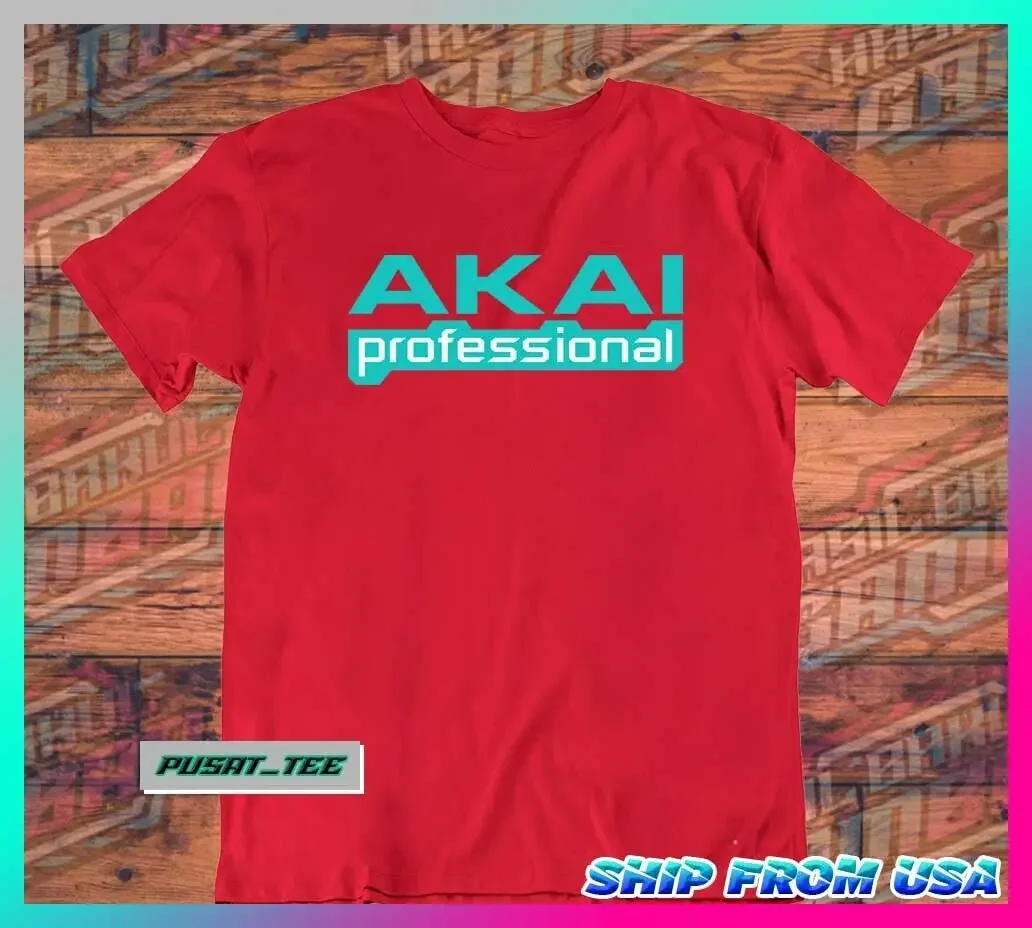 NEW ITEM T-Shirt Akai Professional American Funny Logo Men's Red SIZE S-5XL