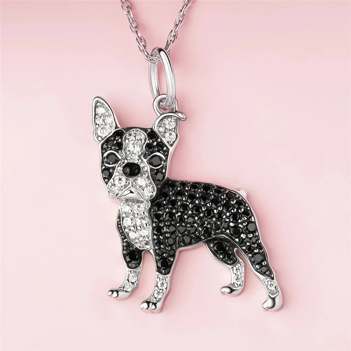 Exquisite and Cute Boston Terrier Pendant Necklace Fashion Women's Pet Dog Jewelry Animal Accessories Party Gifts for Dog Lovers