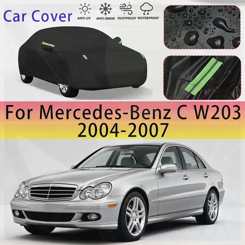 

Для всего Mercedes Benz C W203 2004 2007, водонепроницаемые пылезащитные наружные защитные солнцезащитные чехлы для автомобиля