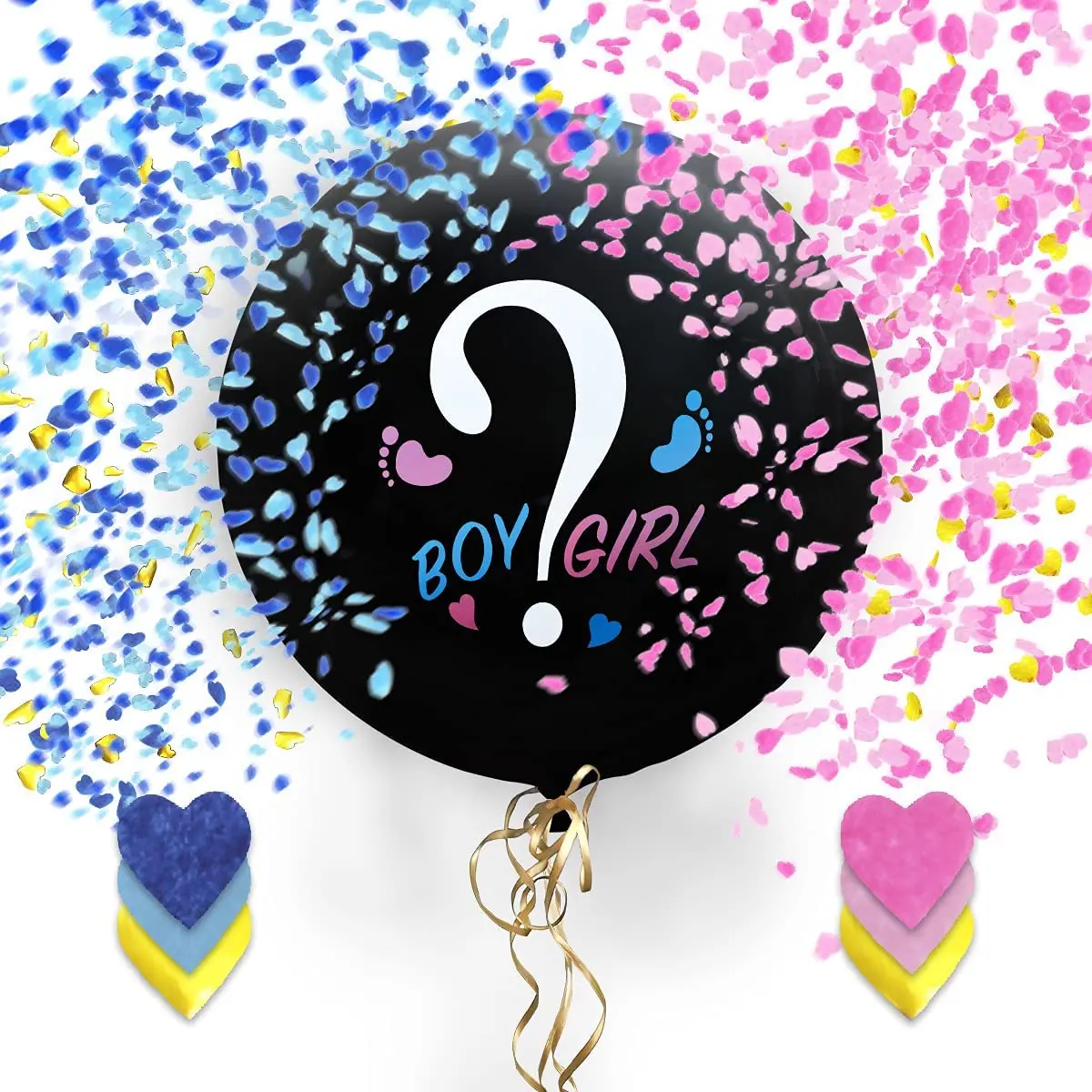 36 Inch Black Gender Reveal Balloons Gender Reveal Balloon Pink Confetti Supplies Boy or Girl Gender Reveal Party Decoration Kit