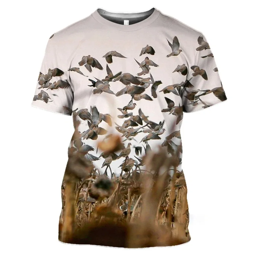 

Men's Wild Pigeon Print T-shirt, Casual Short Sleeve, O-neck Pullover, Streetwear T-shirt, Extra Large T-shirt for Women, Summer