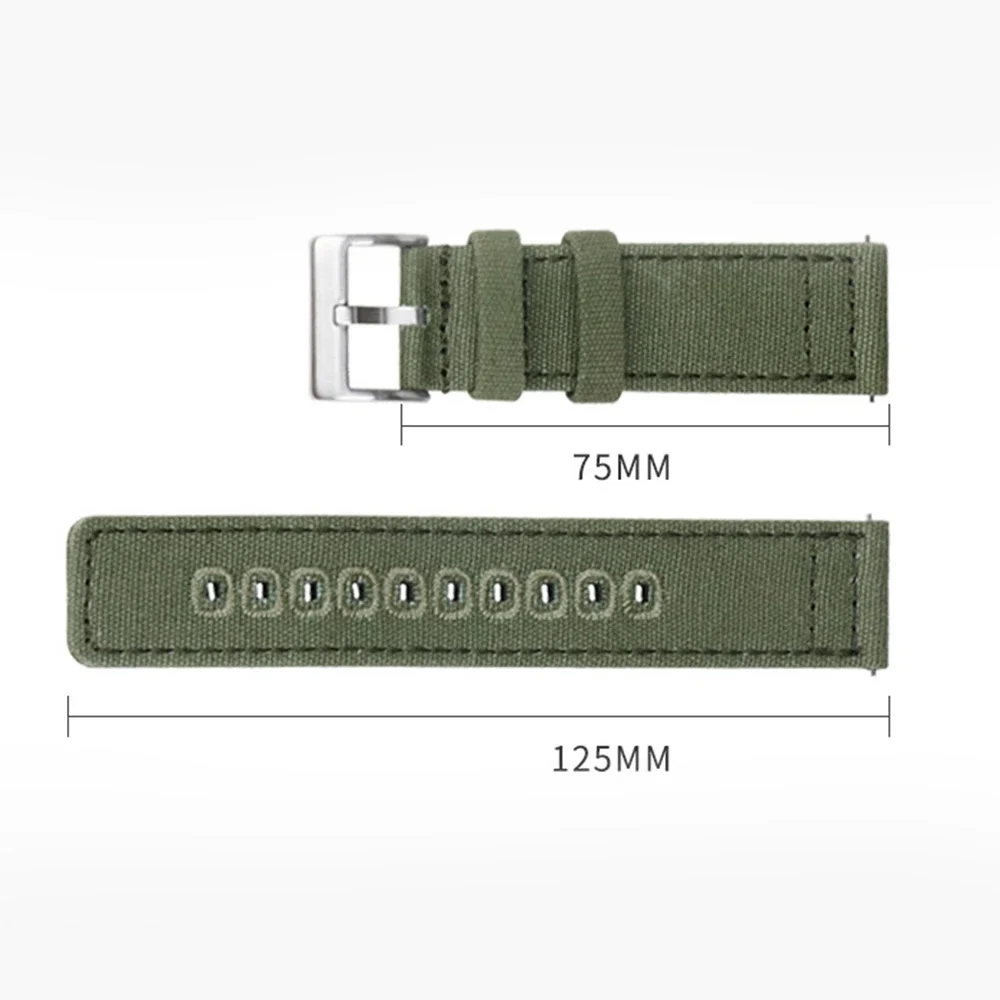 Quick Release Woven Canvas Watchband for Seiko SmartWatch Universal Men Women Wrist Strap 20mm 18mm 22mm Belt Watch Accessories