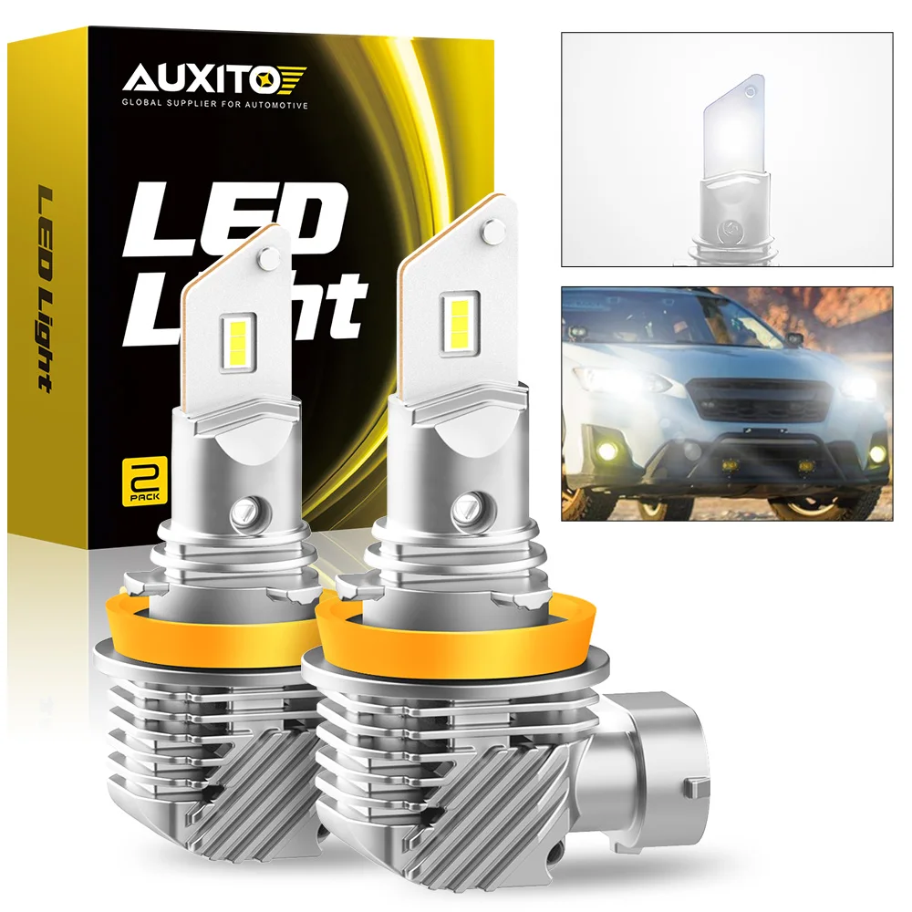 

2Pcs AUXITO H11 LED Headlights Fanless Canbus White 60W High Power H8 H9 H11 Headlight Bulb Kit For Toyota Ford VW No Error 12V