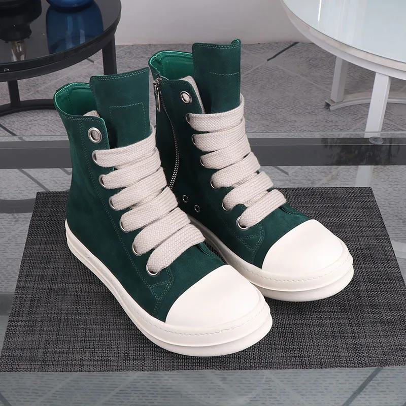 High Street R0 Green Felt Sneaker Big Shoes Lace Casual Shoes Men\'s Shoes Women\'s Casual Shoes