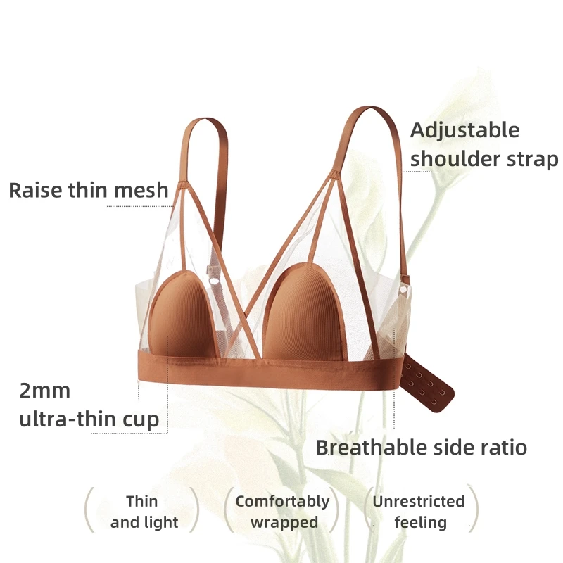 Elegant Minimizer Bra French Rabbit Ears Steel Free Ultra-thin Breathable Gathering Top Bra OWD6146