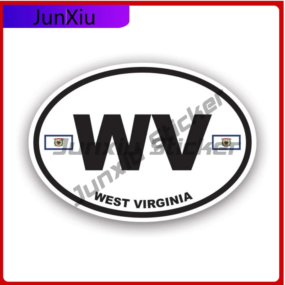 

Classic Bold West Virginia Flag Oval Sticker Uv Protected Decalswv Euro Decal Durable Outdoor Works On Laptop Rear Window