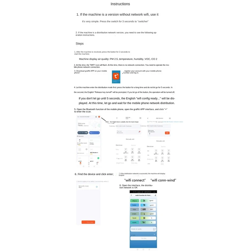 1 компл. Tuya Smart Wi-Fi детектор CO2 датчик монитор качества воздуха TVOC CO2 газ CH2O измеритель температуры и влажности многофункциональный, черный