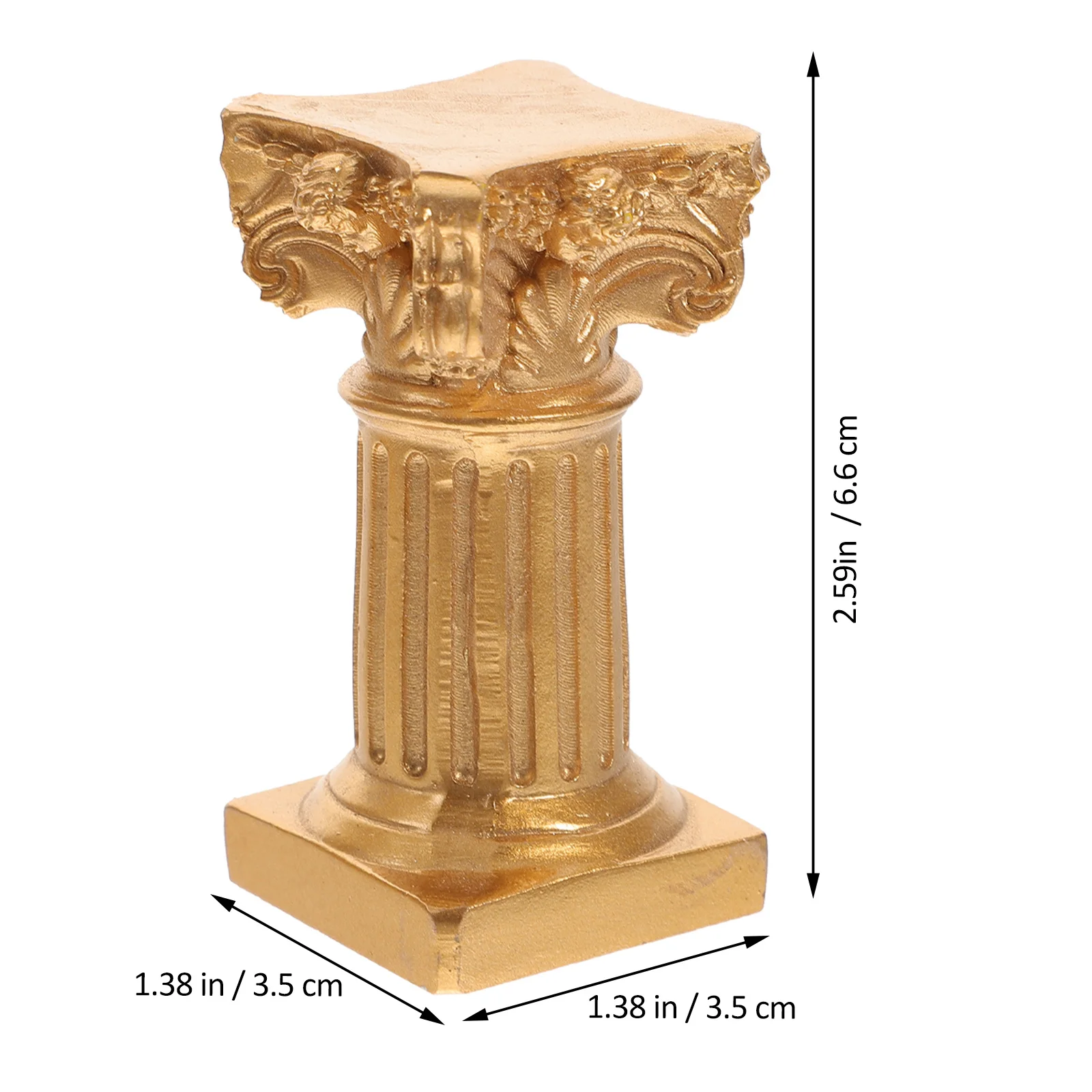 เชิงเทียนเรซิ่นรูปเสาโรมันขนาดเล็ก 3 ชิ้น สำหรับตกแต่งห้องนั่งเล่น ห้องครัว และบ้าน ของตกแต่งบนโต๊ะ