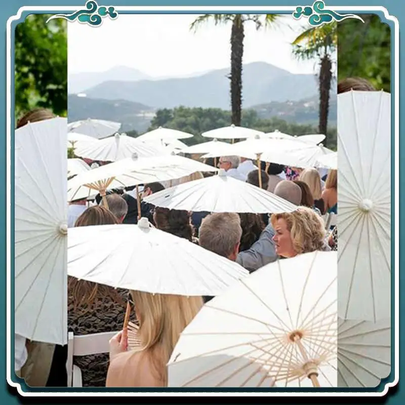 

Reliable 6PCS Paper Parasol Wedding Umbrella Party Favor Bamboo Umbrellas For Bridal Shower Centerpieces Photo Props 33In 23.6In