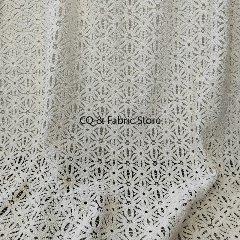 

Водорастворимая вышитая кружевная ткань с веревочным дизайном для одежды, платья во дворе, дизайнерская ткань