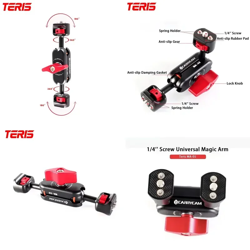 Brand for Teris MA-05 Adjustable Articulating Magic Arm Max 10KG Load Capacity Dual 1/4