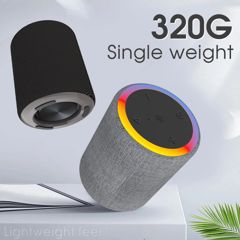 Portable Wireless Bluetooth RGB Light Caixa De Som Outdoor Waterproof IPX6 Cylindrical Small Steel Cannon Speaker Support TF TWS