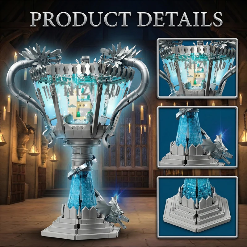 1169-teiliger Flammenbecher LED-Licht Baustein-Modellbausatz, Inspirierendes Sammlerstück & Weihnachtsgeschenk für Erwachsene
