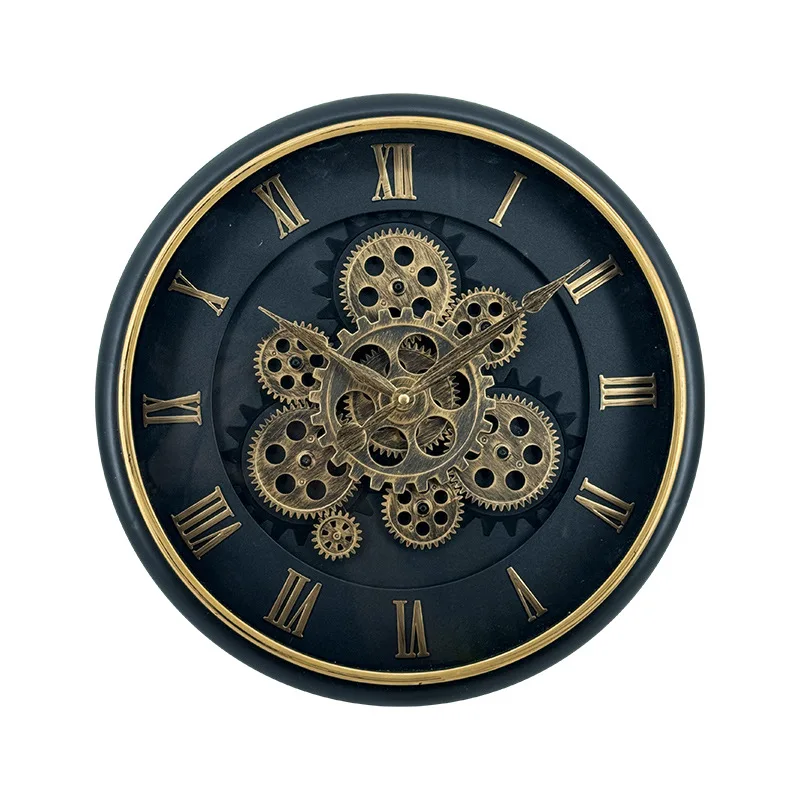 

16 Inch Fashion Industrial Gear Wall Clock Decoration Retro Silent Mechanical Age Decor Home Decorative Room Art Style Gift 벽시계