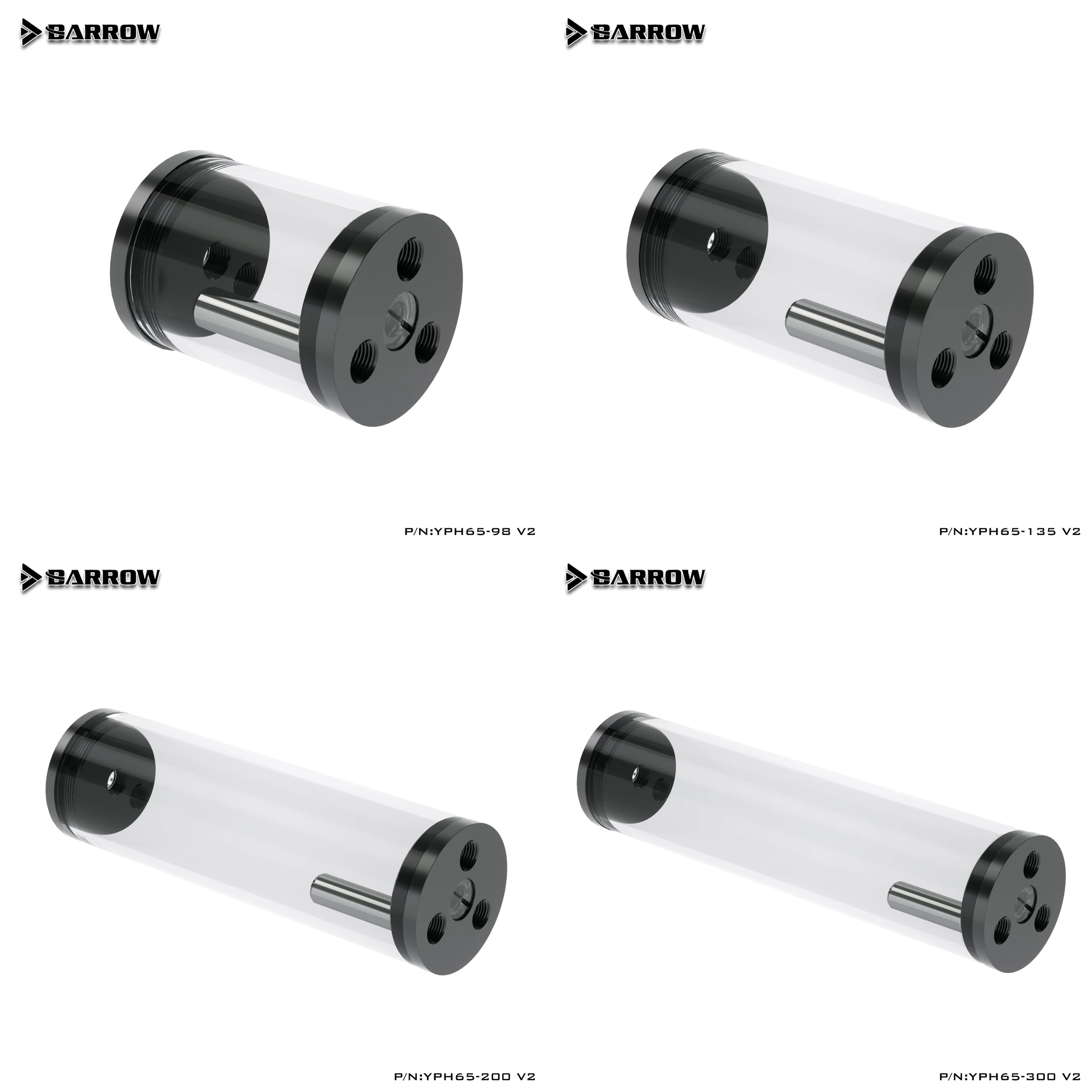 Barrow YPH65 V2 65mm akrylowe przezroczyste zbiornik 98 135 220 300mm — zdjęcie 2