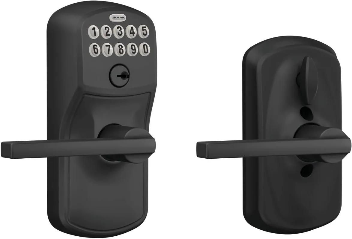 

SCHLAGE FE595 PLY 622 LAT Keypad Entry with Flex Electronic Lock, Latitude Lever, Matte Black