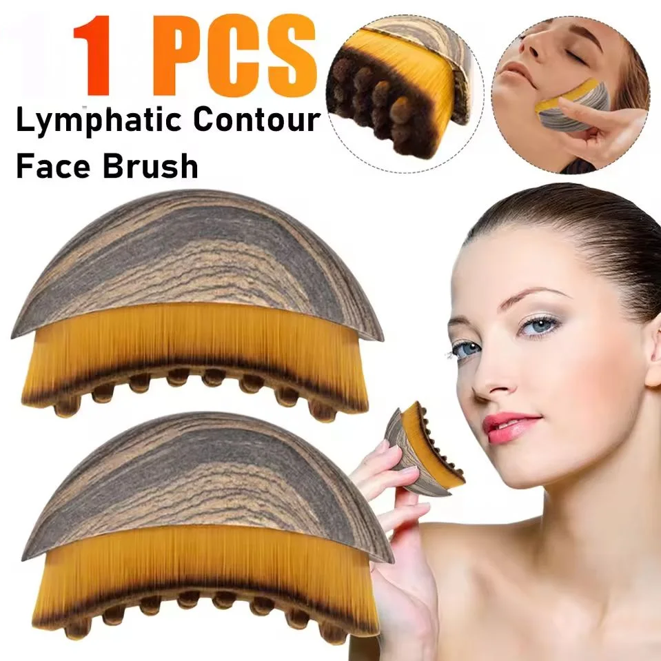 Cepillo facial de contorno linfático, escultura de barbilla y línea de mandíbula, masajeador de drenaje para rostro, diseñado ergonomicamente para adaptarse a la piel con precisión