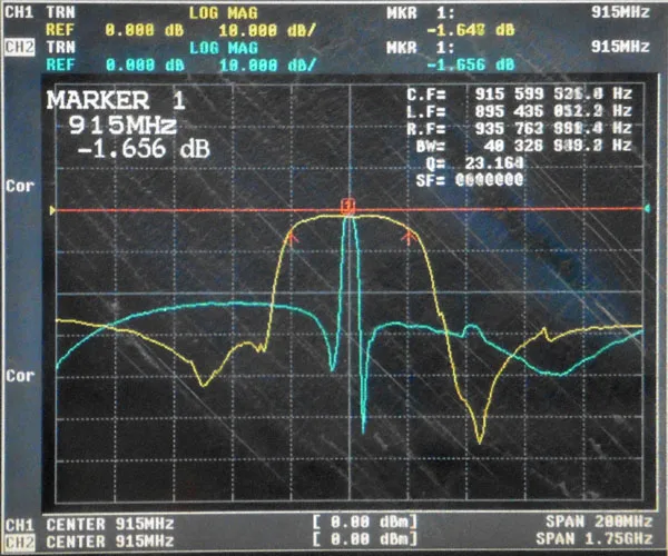 915MHz (902-928) RFID receiver specific surface acoustic wave SAW bandpass filter SMA interface
