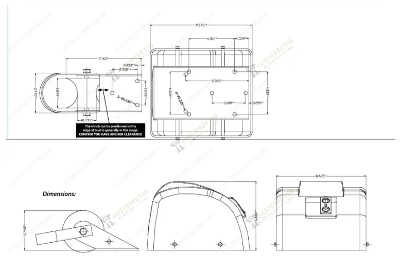 12V electric windlass winch is suitable for automatic anchoring of fresh water, with wireless remote control version