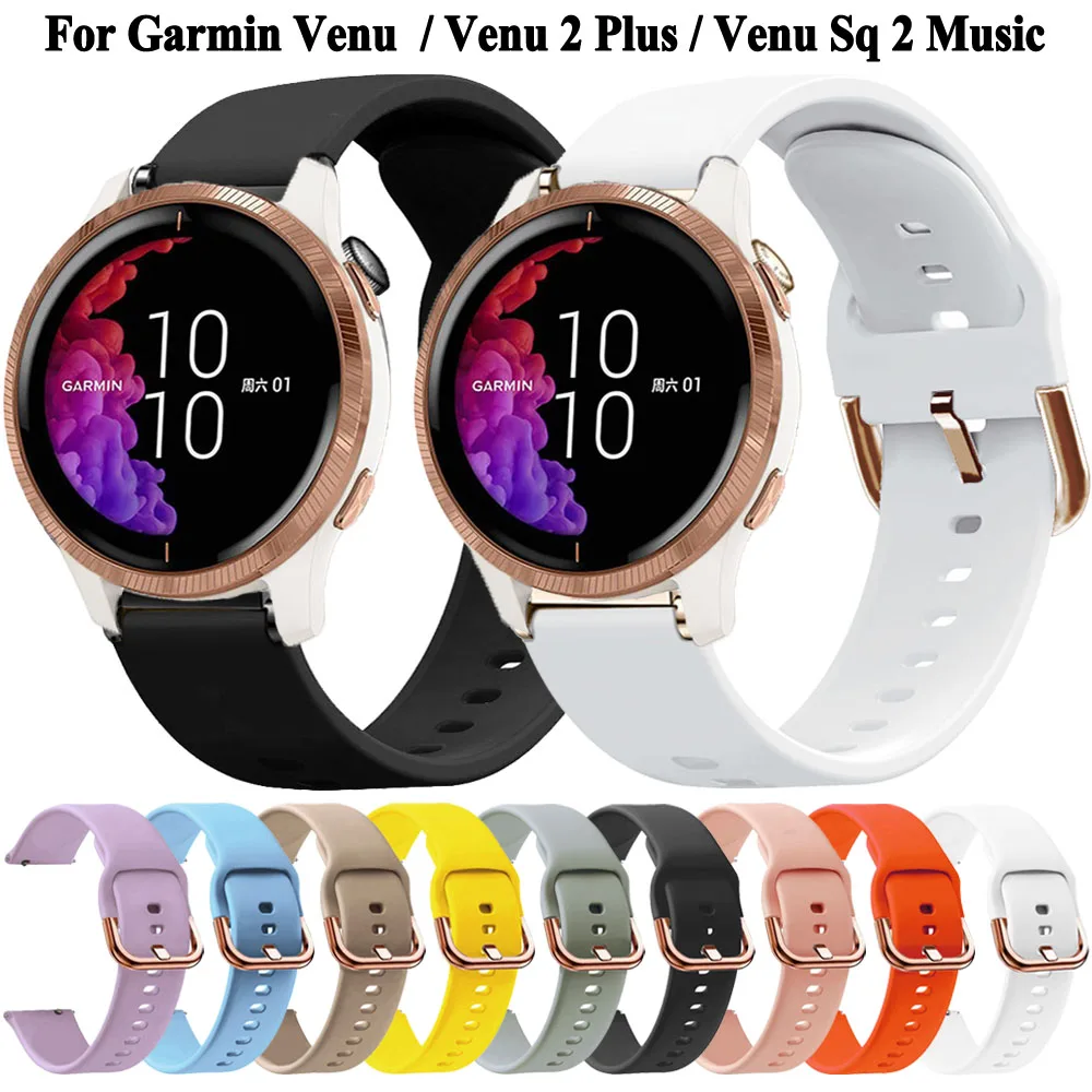 Bracelet de montre universel 20 mm compatible avec Garmin Venu 2 plus Vivoactive 5 Forerunner 165 - Bracelet de montre intelligente à bracelet réglable