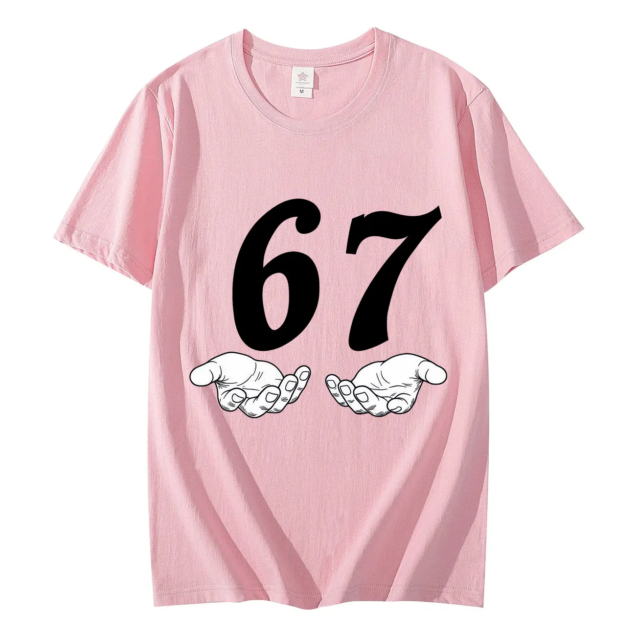 ستة سبعة 6 7 ميمي مضحك الأيدي تي شيرت شارع العليا الاتجاه موضة قصيرة الأكمام تي شيرت الرجال النساء الملابس عادية القطن تي شيرت