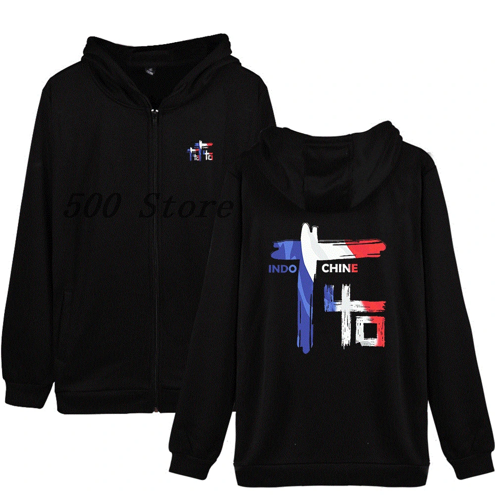 French Band Indochine Rock Zipper Hoodie Wave French Band Long Sleeves Hip Hop High Quality Sweatshirt Men/women Clothing Kids