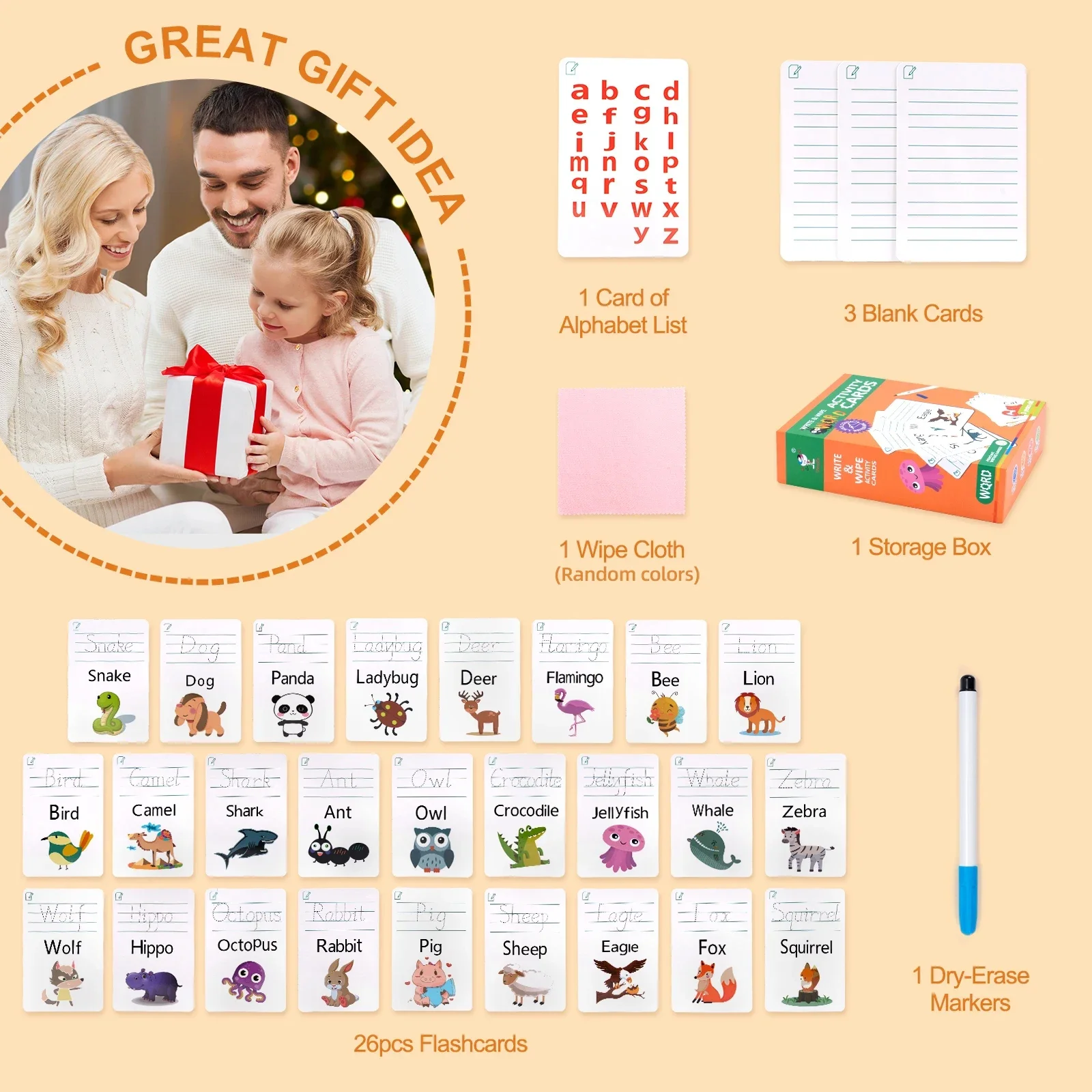 Tarjetas didácticas de aprendizaje de palabras en inglés de dibujos animados, tarjetas de práctica de palabras para niños, juguetes educativos para edades tempranas, regalos para chico