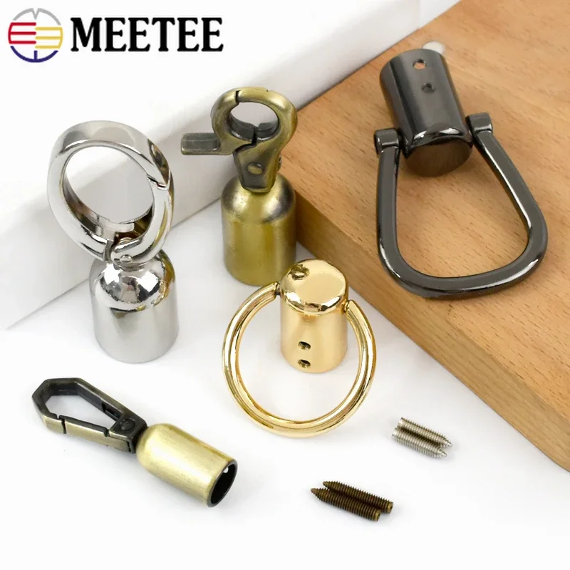 2/4/10Pcs Meetee Metal Buckles Handbag Cap Cord Lock Stopper Tassel Clip Clasp Bag Strap Connect Hanger Clamp Hook Accessories