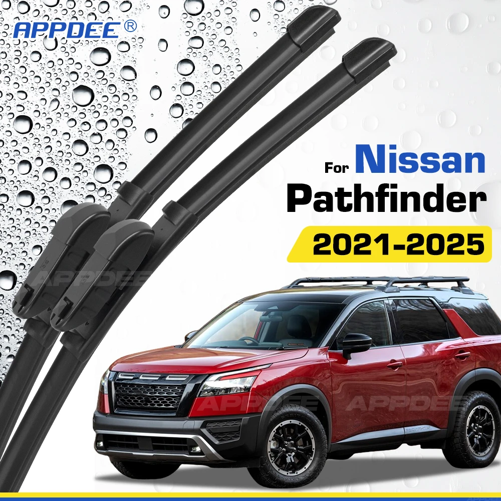 

Для Nissan Pathfinder R53 2021-2025 силиконовые и резиновые щетки переднего стеклоочистителя, щетки для лобового стекла, оконные щетки