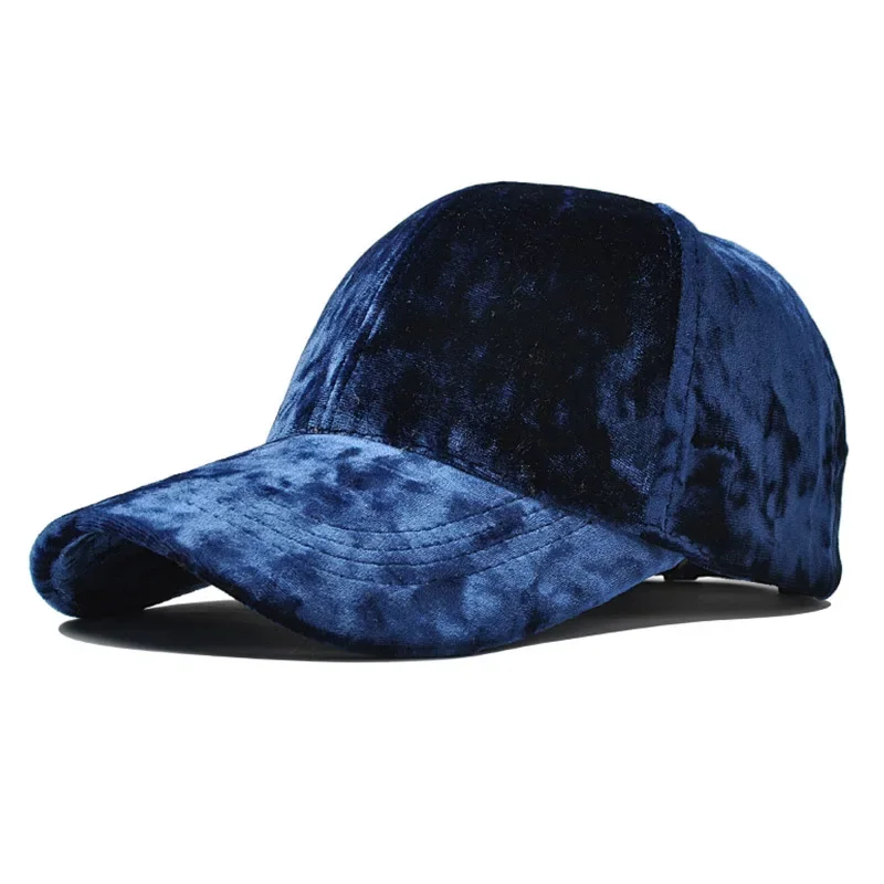 New Gold Velvet Baseball Cap Unisex Autumn and Winter Fashion Casual Curved Brim Hat Hip-hop Cap Bob