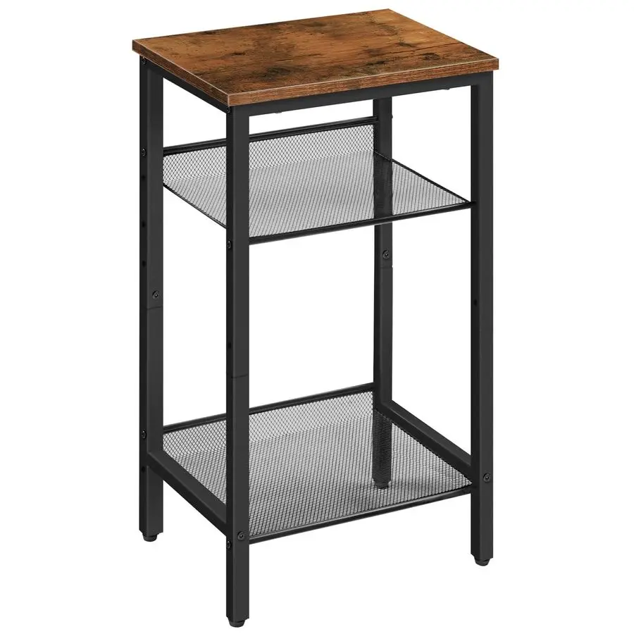 

Приставной столик, 3-х уровневый высокий телефонный столик с регулируемыми сетчатыми полками, небольшой входной столик для гостиной, спальни, прихожей или из