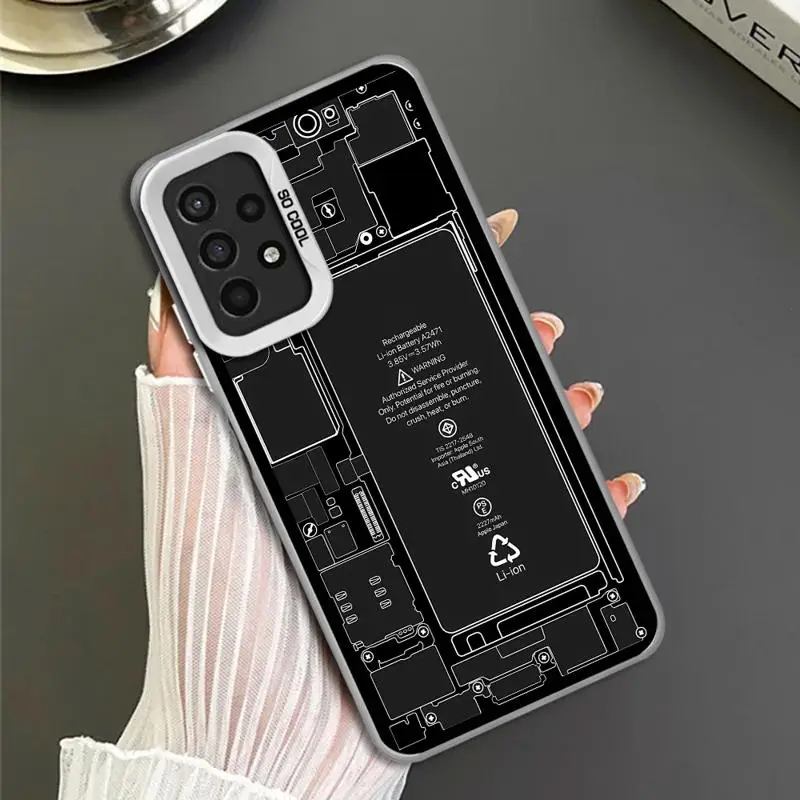 Phone Case for Samsung Galaxy A35 A34 A33 A32 A24 A23 A22 A14 A13 A12 5G TPU Silicone Soft Circuit Board Pattern Cool Cover