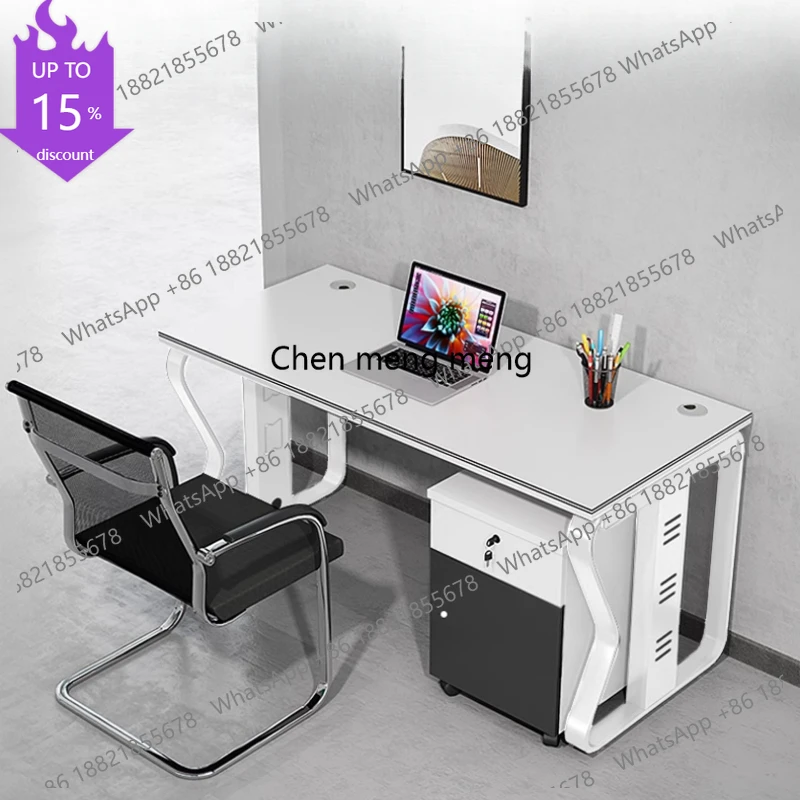 G153 Unusual Unique Office Desk European Secretary Gaming Monitor Modern Office Desk Standing Luxury Work Metal Escritorio Furni