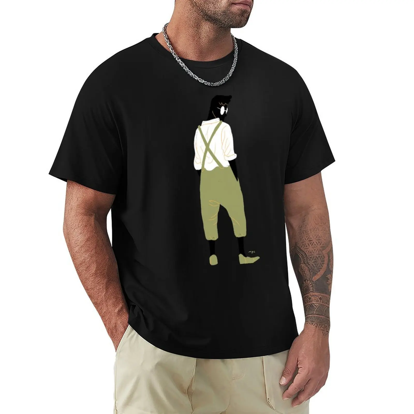 100 Days. Guy in green overalls. T-Shirt Festival Party Tee Top