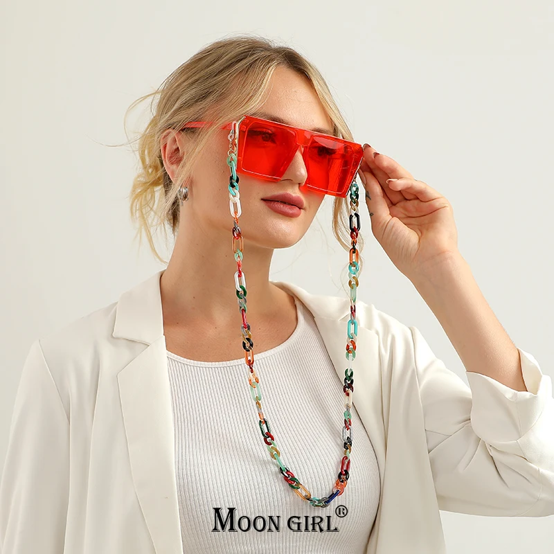 New Design Acrylic Eyeglass Chain Lanyard Trendy Sunglasses Reading Eyewear Chain Glasses Accessories MOON GIRL Design