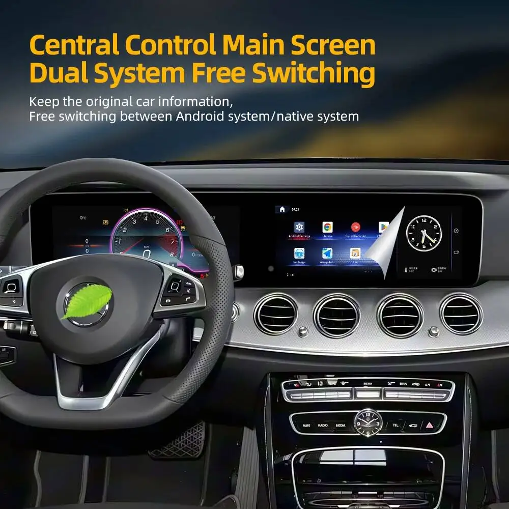 12.3” Dual Screen For Mercedes Benz Eclass W213 NTG5.0/5.5 2016-2020 Car Radio Android Video Player GPS Navigation Auto CarPlay