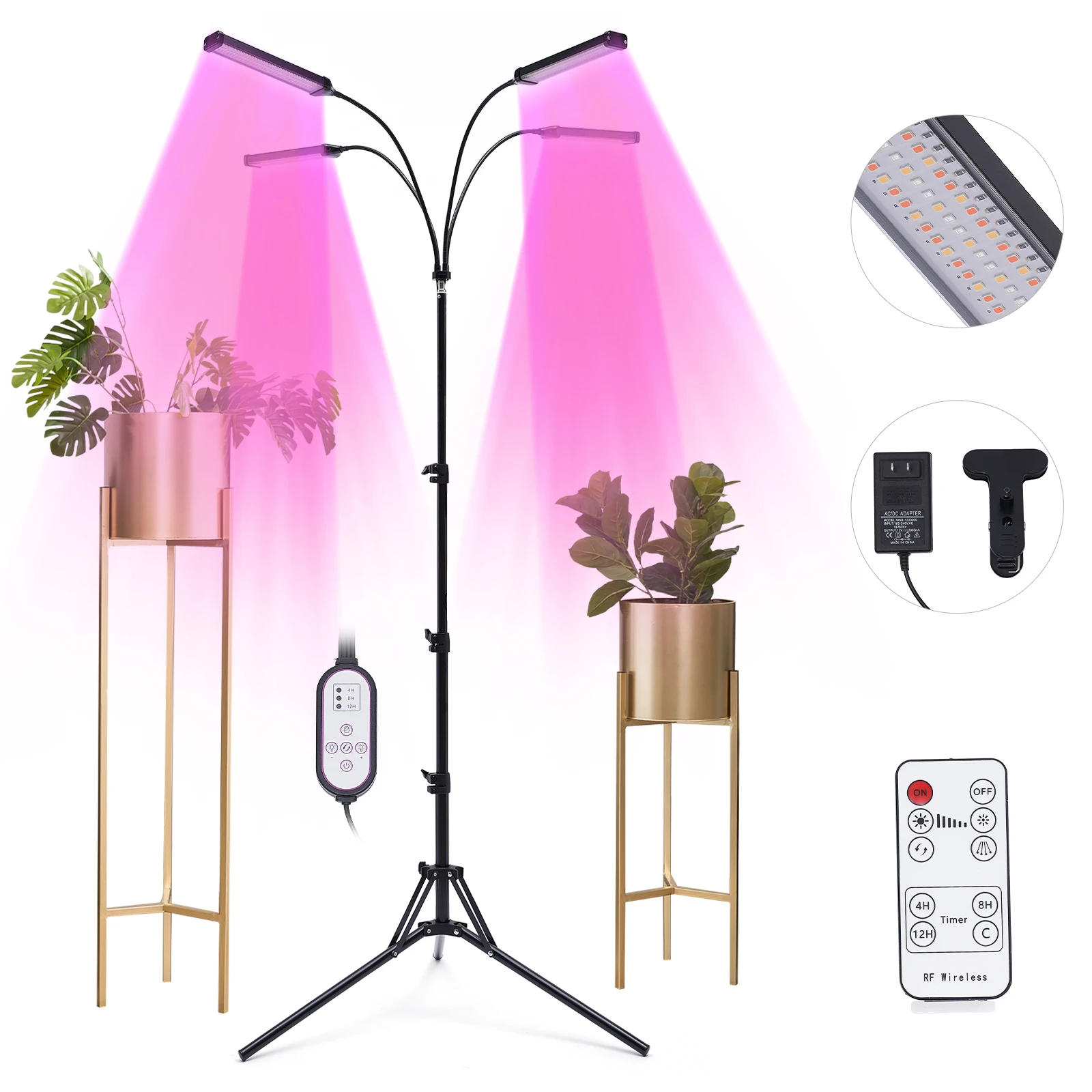 Wachstumslicht mit Ständer und Clip, 420 LEDs, Wachstumslichter für Zimmerpflanzen, 10 dimmbare