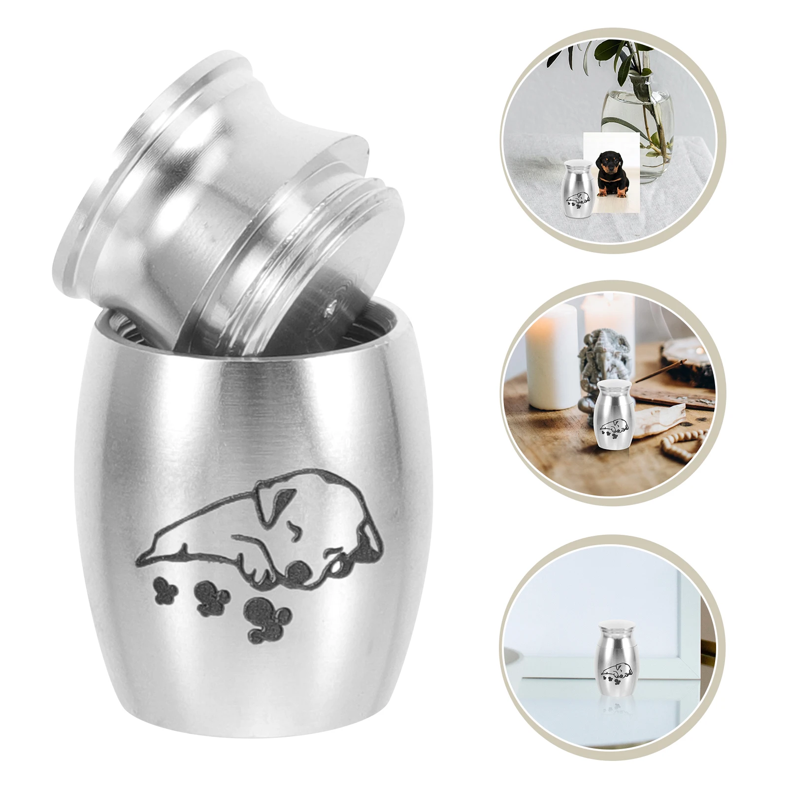 

Pet Urn Small Metal Cremation Urn for Ashes Dog Cat Pets Keepsake Sealed Lid Storage Jar Alloy Memorial Jewelry