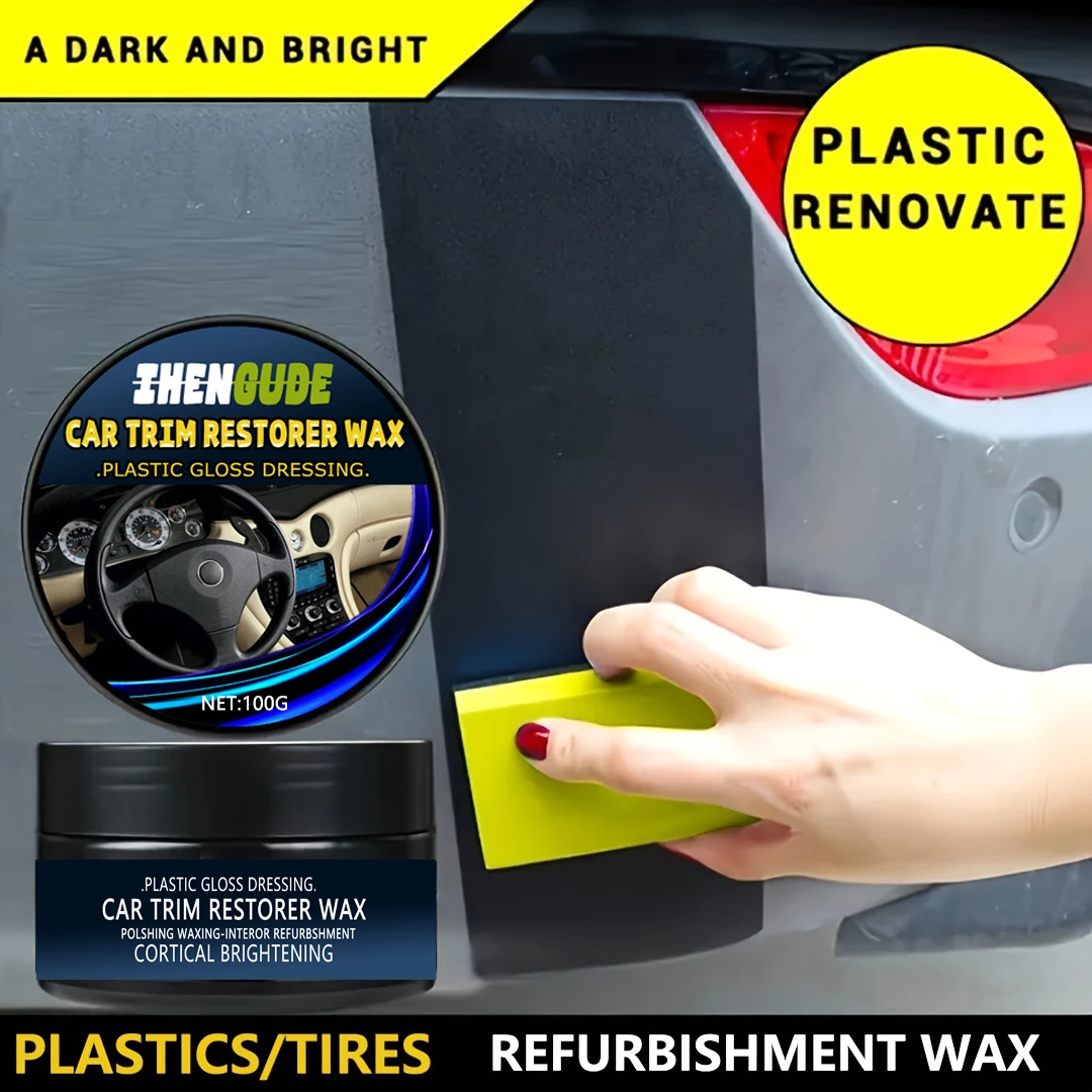 1 Piece 100g Car Interior Repair Agent - Plastic and Imitation Leather Updates, Quickly Polish and Repair Fade Surface, Long-Lasting Protection
