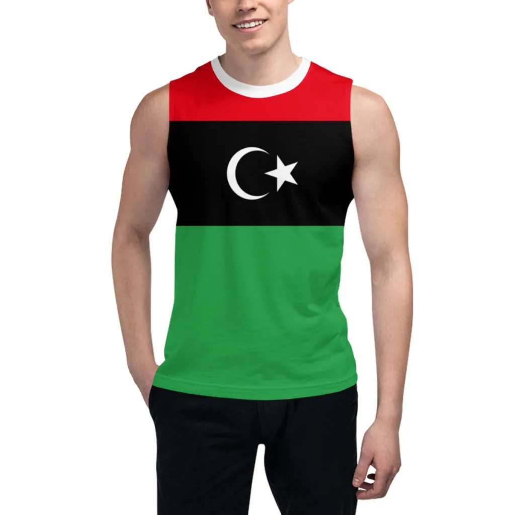 Sleeveless T-shirt Libya Flag 3D Men's Boys Tshirt Gyms Tank Tops Fitness Joggers Basketball Training Vest