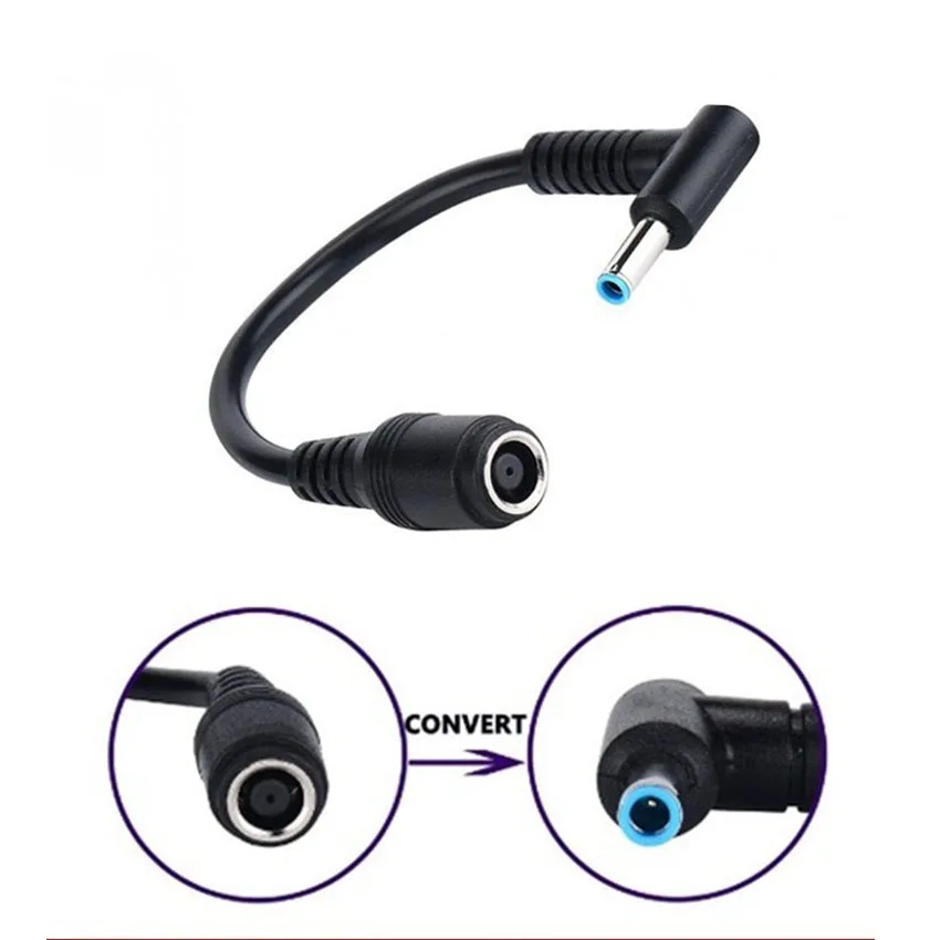 1pcs 7.4*5.0mm To 4.5*3.0mm DC Power Charger Converter Great Replacement DC Adapter Connector Cable For HP Blue Tips