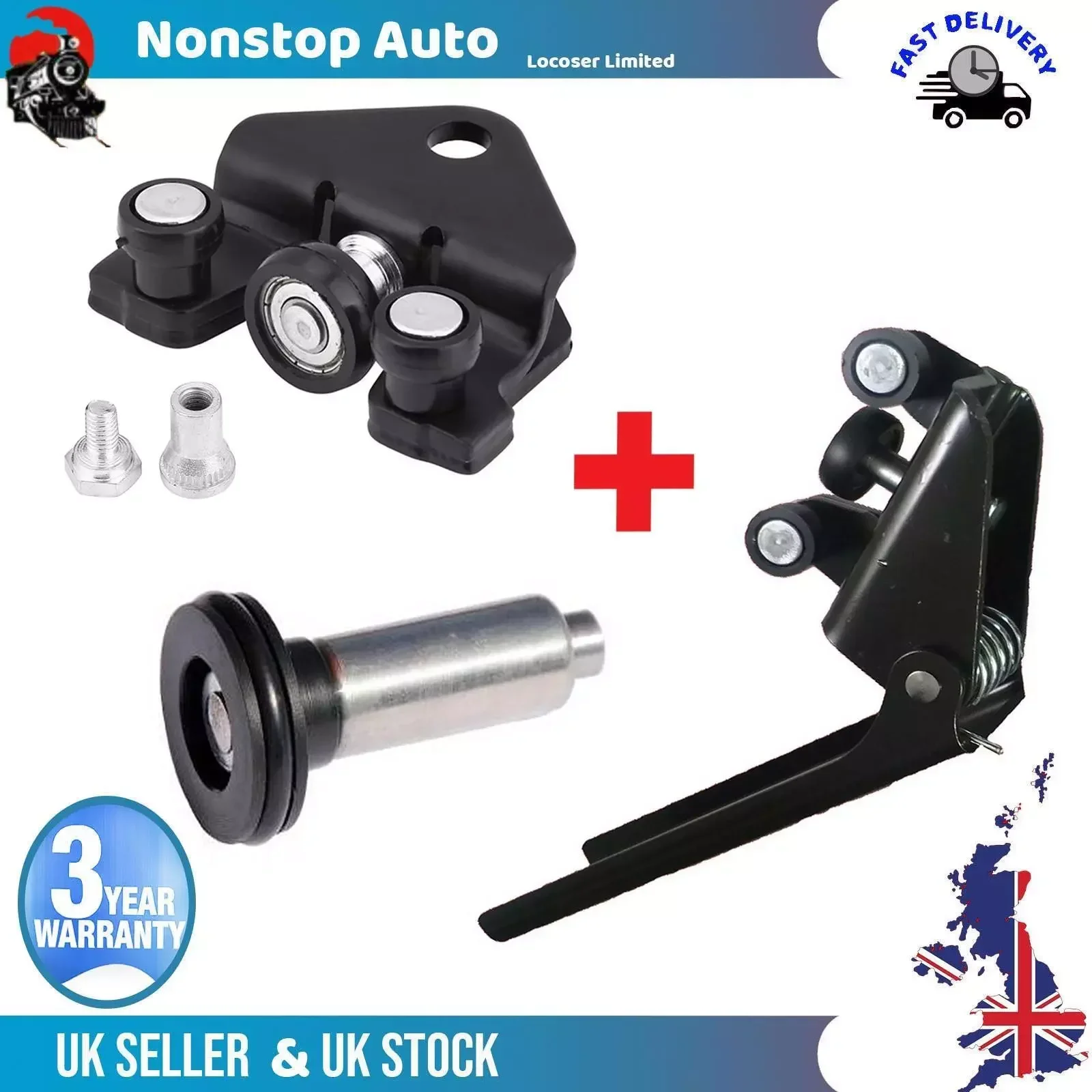 

1 комплект для раздвижных дверей VAUXHALL Vivaro, роликовые петли, нижний, средний, верхний, левый