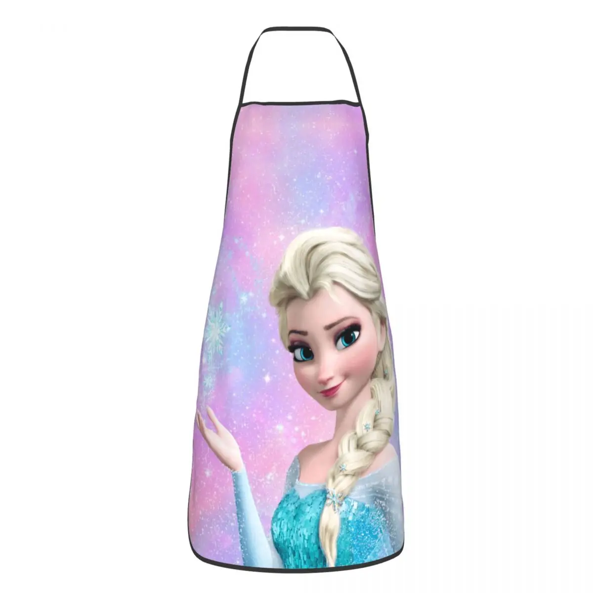 Custom Cartoon Frozen Princess Apron for Women Men Unisex Bib Cooking Kitchen Tablier Cuisine Chef Gardening