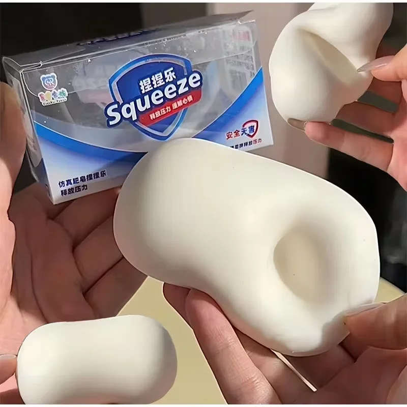 ASMR Knusprige Seifenball-Squishy: Weicher Stressball zum Quetschen, Fidget-Spielzeug zur Angstlinderung und Handentspannung