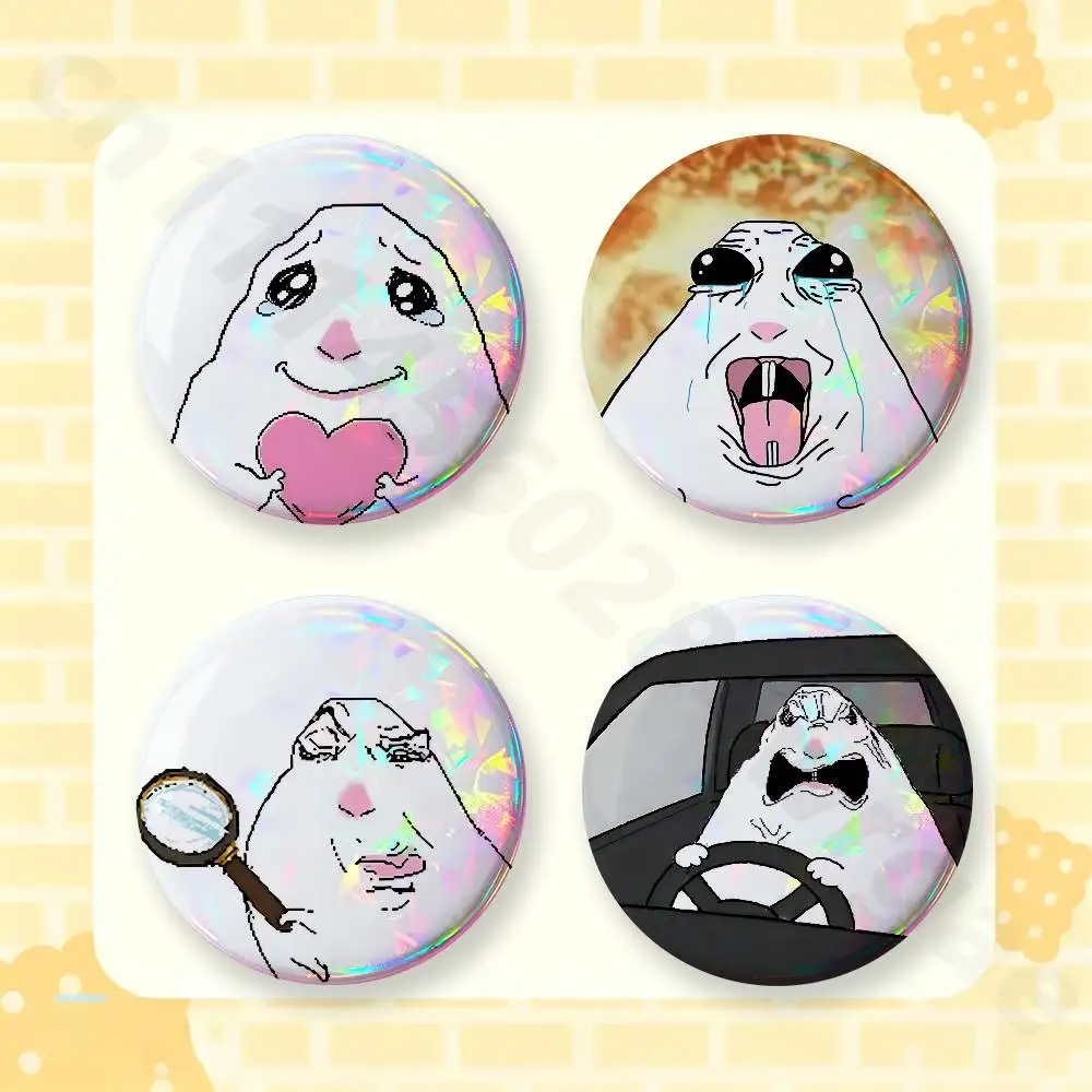 Funny Memes Hamster 2 Pieces Badge Brooches on Backpack Clothes Handmade Round Enamel Pins for Jewelry